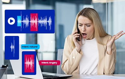 Intent Recognition Icon for Audio Annotation Services and Conversational AI Training.