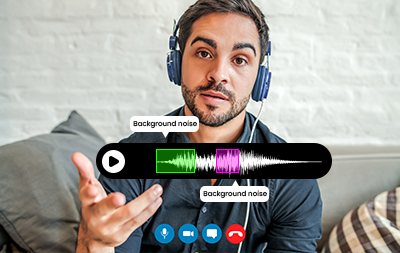 Noise Labeling Icon for Audio Annotation Services and Background Sound Identification.