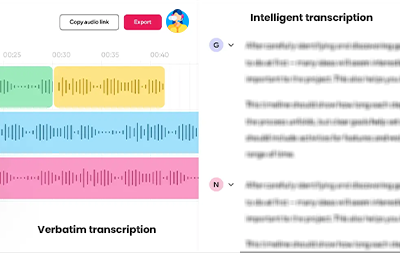 Speech Transcription Icon for Audio Annotation Services and Voice-to-Text Labeling.